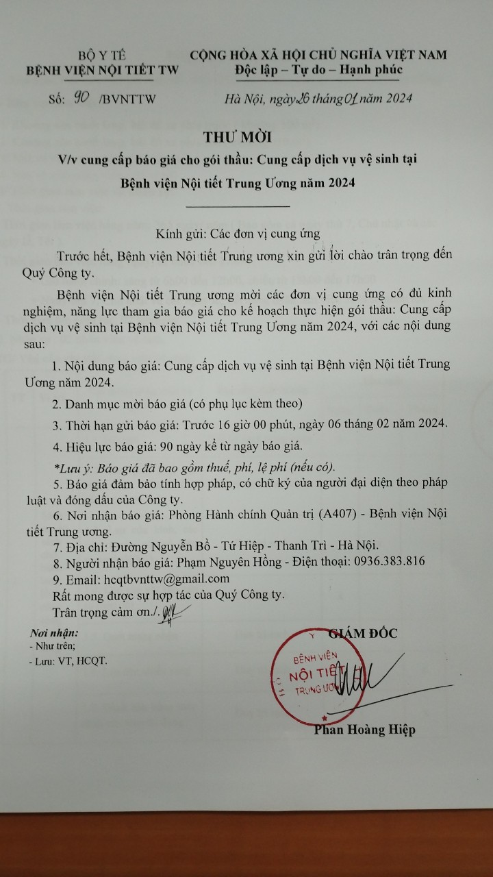 Thư mời: vv cung cấp báo giá cho gói thầu cung cấp dịch vụ  quan trắc môi trường tại King88 kèo cá cược bóng đá world cup