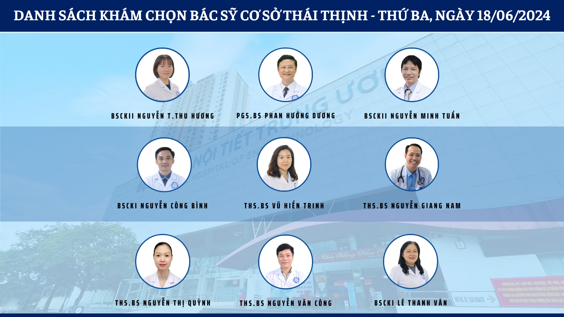 CẬP NHẬT DANH SÁCH DỊCH VỤ BÁC SỸ KHÁM CHỌN TẠI 2 CƠ SỞ TỨ HIỆP VÀ THÁI THỊNH