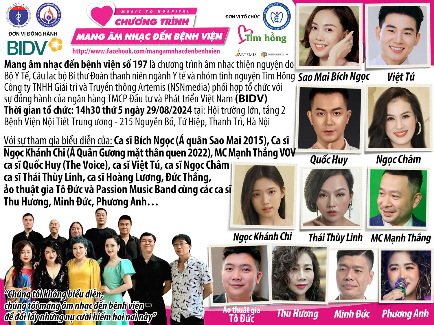 Thông báo chương trình: “Mang âm nhạc đến bệnh viện” hướng tới kỷ niệm 55 năm thành lập KING88 - Nền tảng cá cược World Cup 2026 chính thức