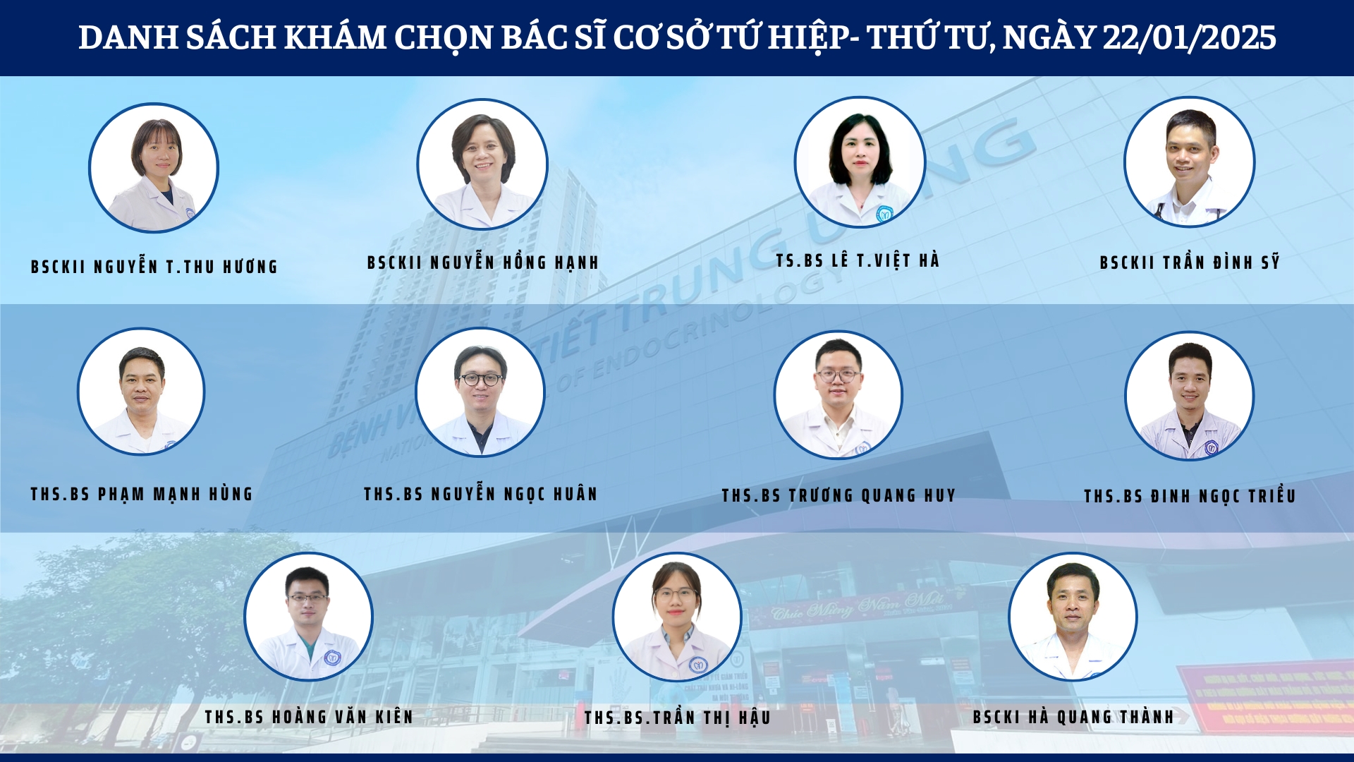 CẬP NHẬT DANH SÁCH DỊCH VỤ BÁC SĨ KHÁM CHỌN TẠI 2 CƠ SỞ TỨ HIỆP VÀ THÁI THỊNH