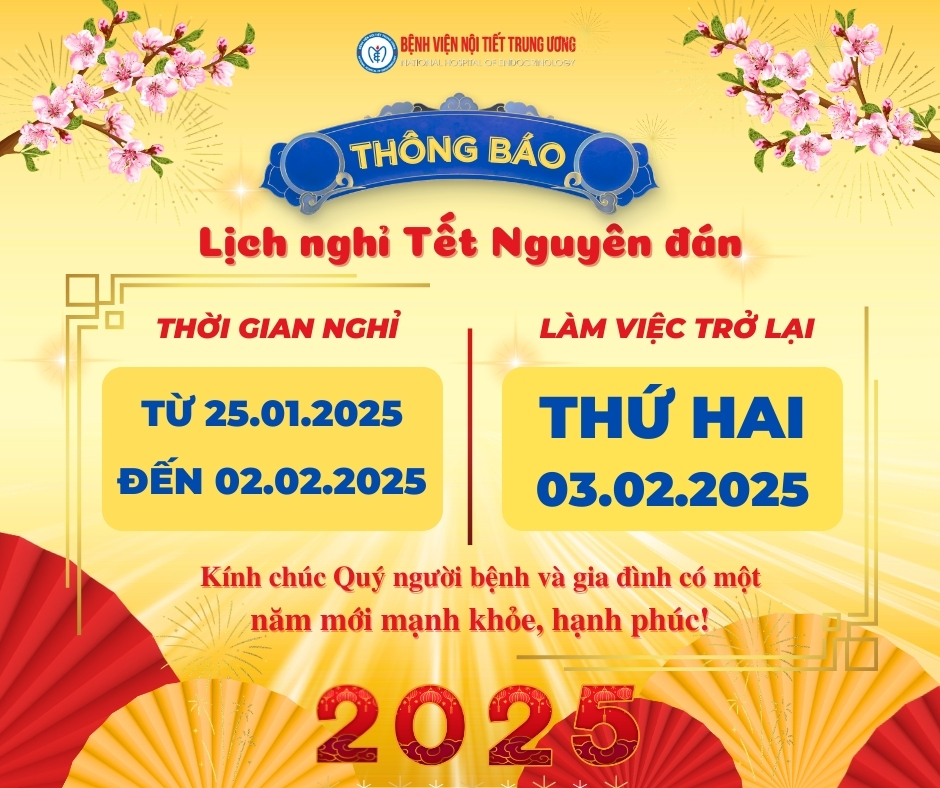Thông báo: Lịch khám, chữa bệnh dịp Tết nguyên đán Ất Tỵ 2025