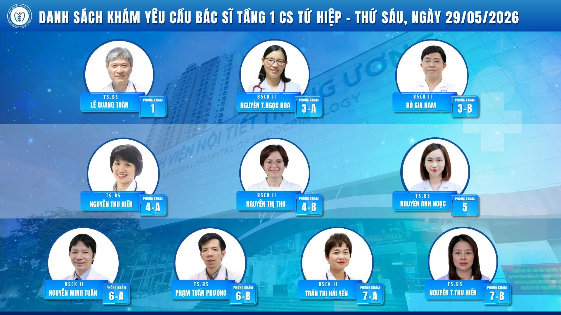 CẬP NHẬT DANH SÁCH DỊCH VỤ BÁC SĨ KHÁM CHỌN TẠI CƠ SỞ TỨ HIỆP