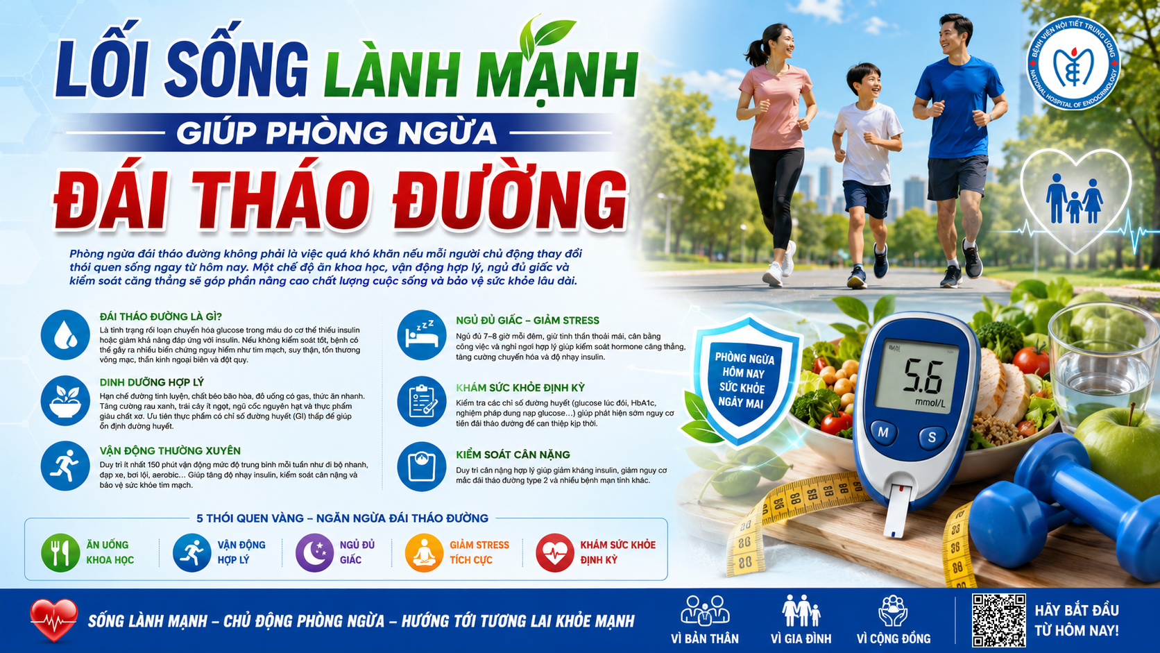 Lối sống lành mạnh giúp phòng ngừa đái tháo đường