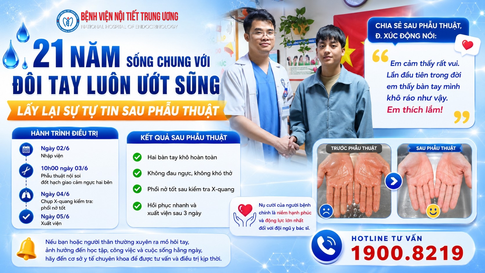 21 Năm sống chung với đôi tay luôn ướt sũng – Lấy lại sự tự tin sau phẫu thuật 88Kinh thể thao, casino live, bắn cá và slot nổ hũ tăng tiết mồ hôi tay
